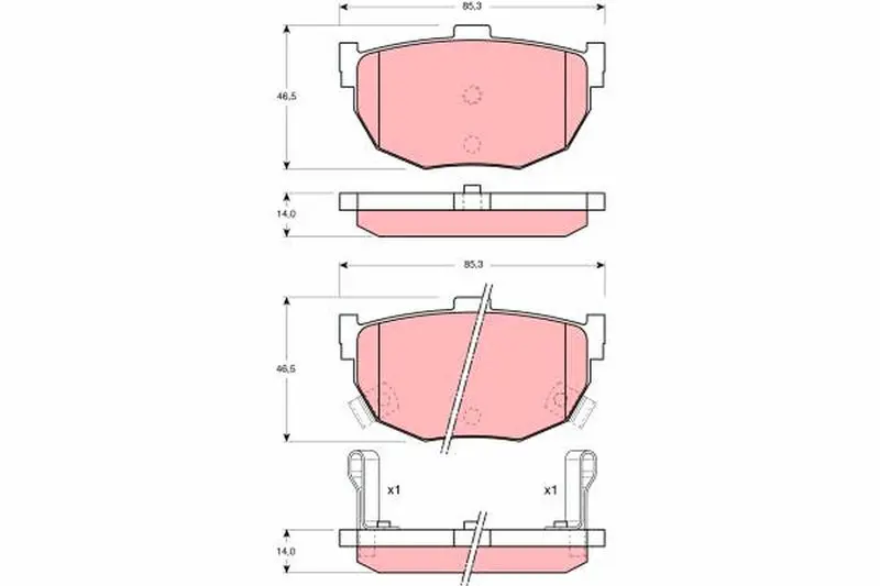 Handler.Part Brake pad set, disc brake TRW GDB1010 1