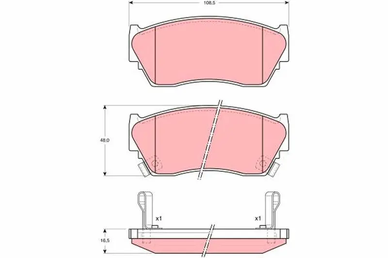 Handler.Part Brake pad set, disc brake TRW GDB1012 1