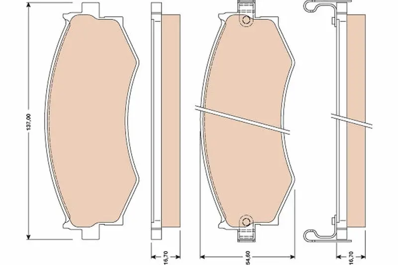 Handler.Part Brake pad set, disc brake TRW GDB1016 1