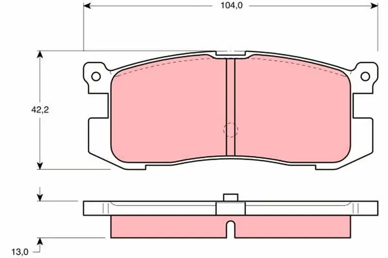 Handler.Part Brake pad set, disc brake TRW GDB1025 1