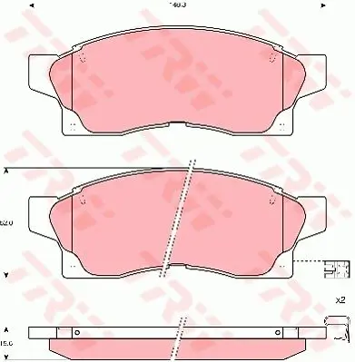 Handler.Part Brake pad set, disc brake TRW GDB1062 1