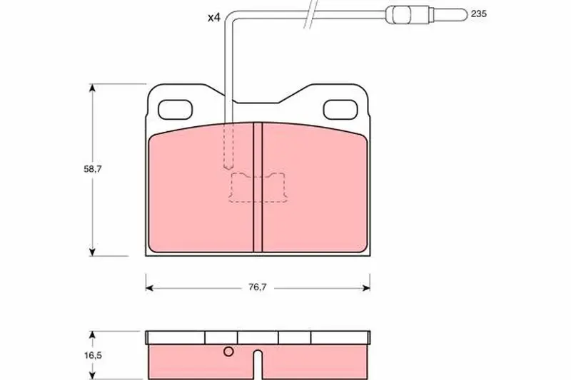 Handler.Part Brake pad set, disc brake TRW GDB1075 1