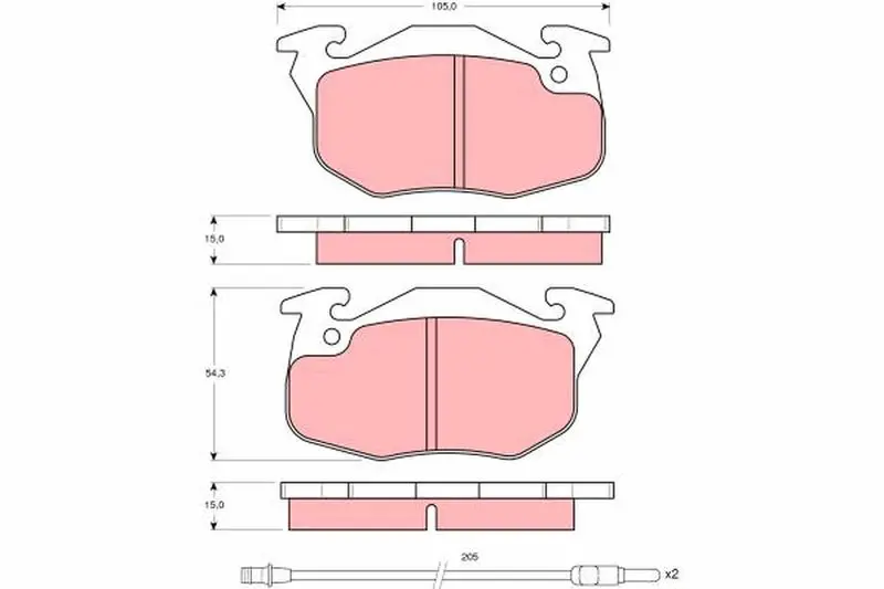 Handler.Part Brake pad set, disc brake TRW GDB1079 1