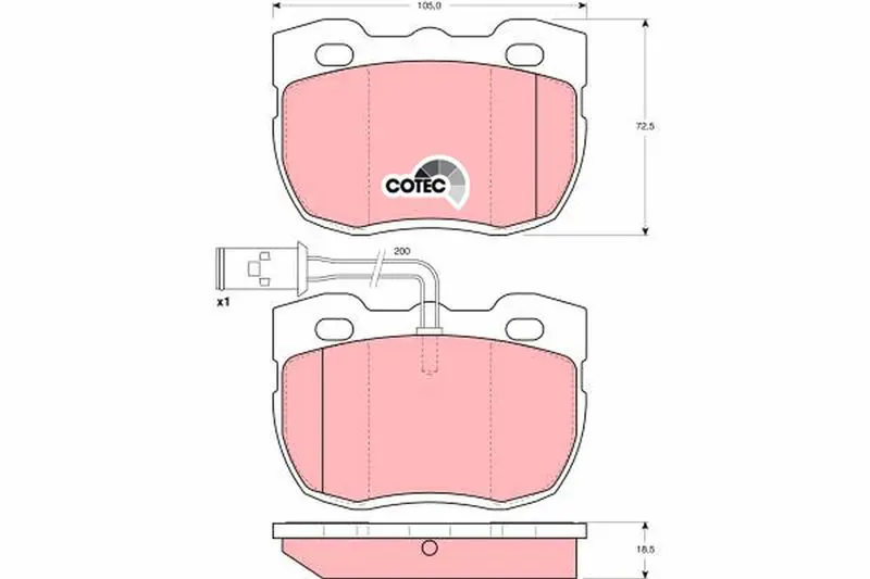 Handler.Part Brake pad set, disc brake TRW GDB1093 1