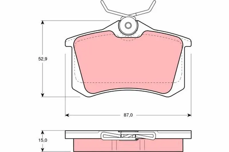 Handler.Part Brake pad set, disc brake TRW GDB1121 1