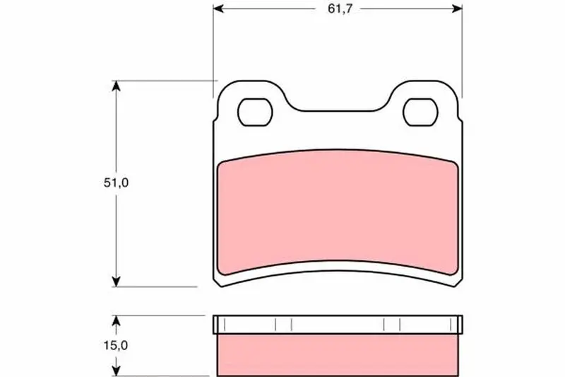 Handler.Part Brake pad set, disc brake TRW GDB1124 1