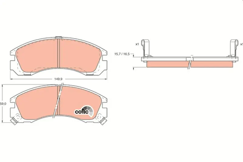 Handler.Part Brake pad set, disc brake TRW GDB1126 1