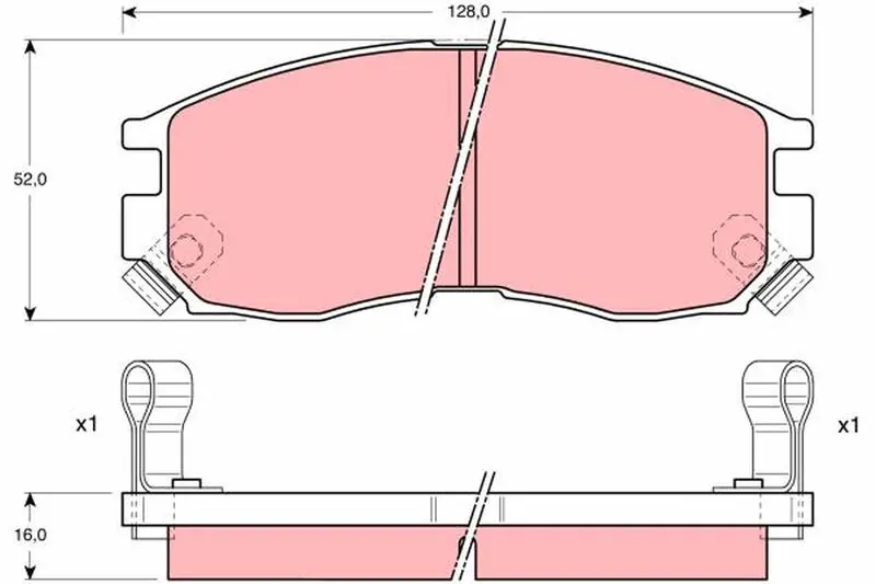 Handler.Part Brake pad set, disc brake TRW GDB1128 1