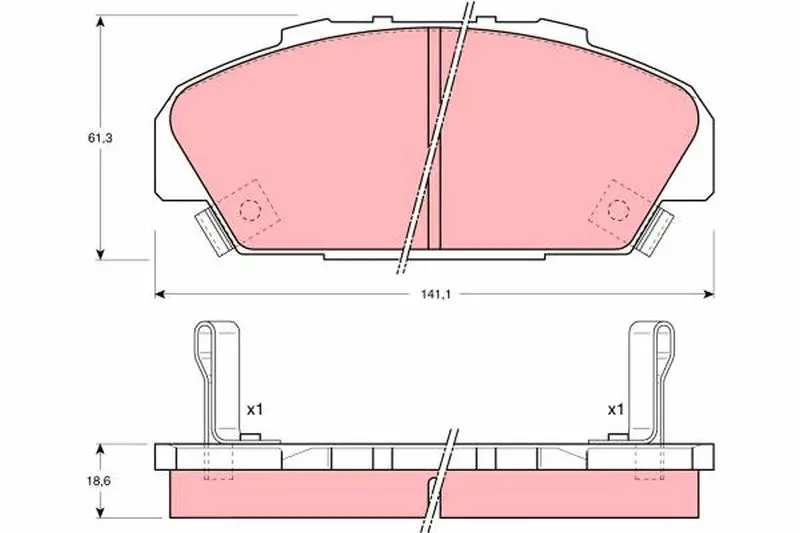 Handler.Part Brake pad set, disc brake TRW GDB1137 1