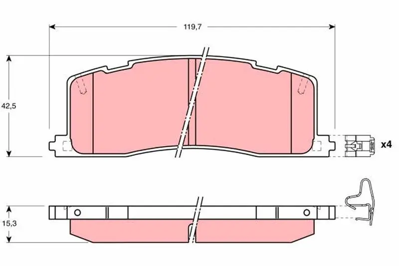 Handler.Part Brake pad set, disc brake TRW GDB1138 1