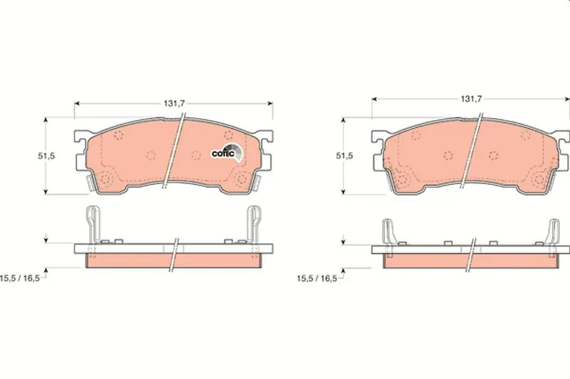 Handler.Part Brake pad set, disc brake TRW GDB1139 1