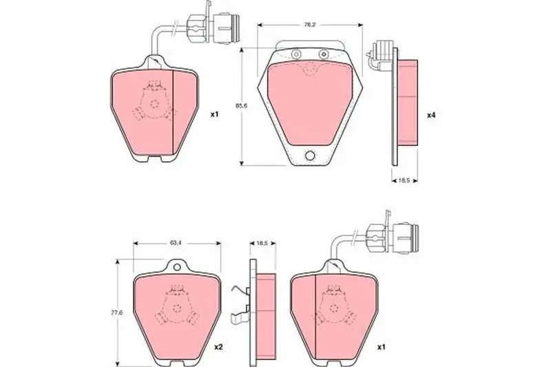 Handler.Part Brake pad set, disc brake TRW GDB1162 1