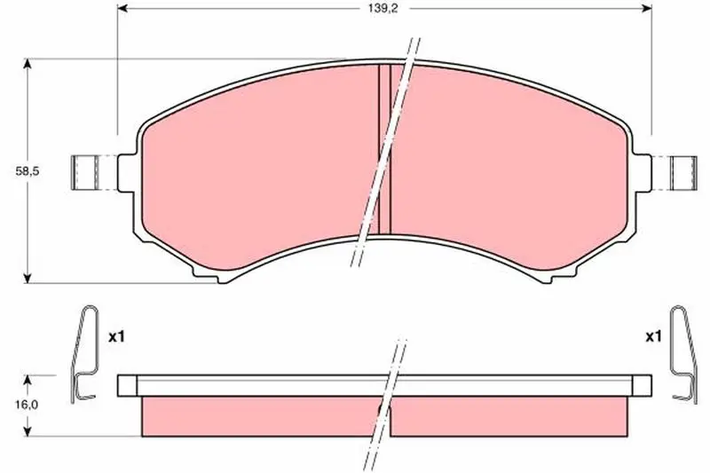 Handler.Part Brake pad set, disc brake TRW GDB1176 1