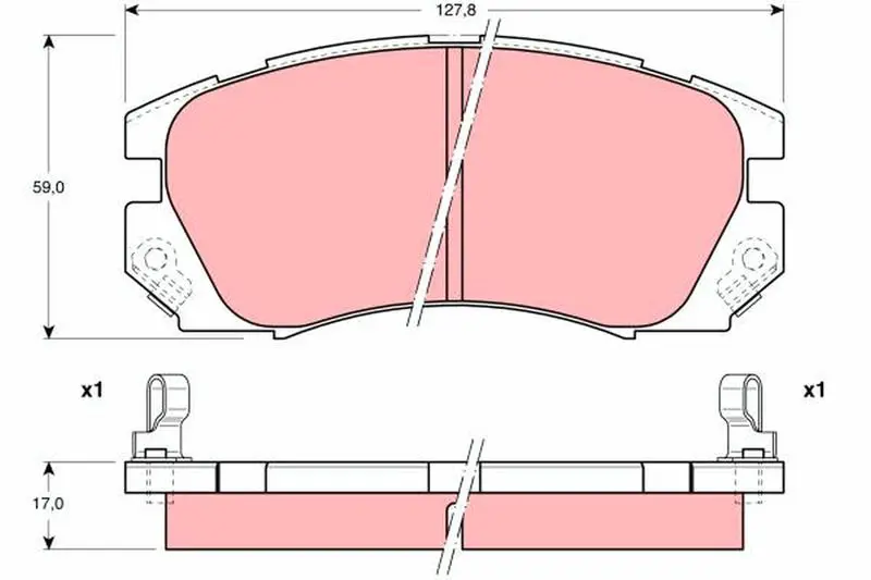 Handler.Part Brake pad set, disc brake TRW GDB1179 1