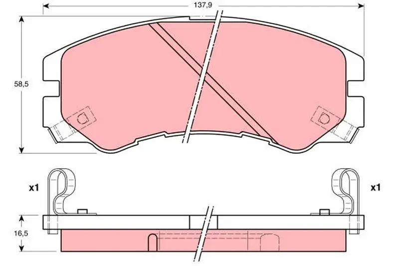 Handler.Part Brake pad set, disc brake TRW GDB1186 1