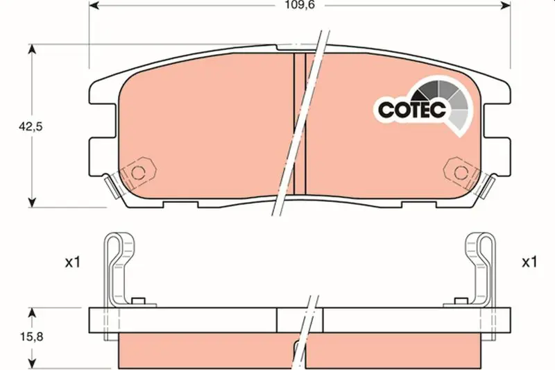 Handler.Part Brake pad set, disc brake TRW GDB1187 1