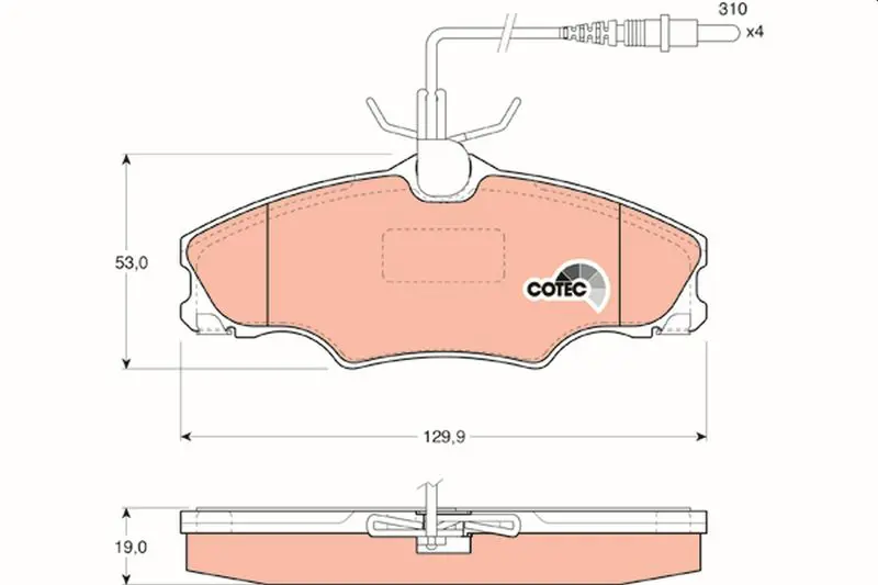 Handler.Part Brake pad set, disc brake TRW GDB1193 1