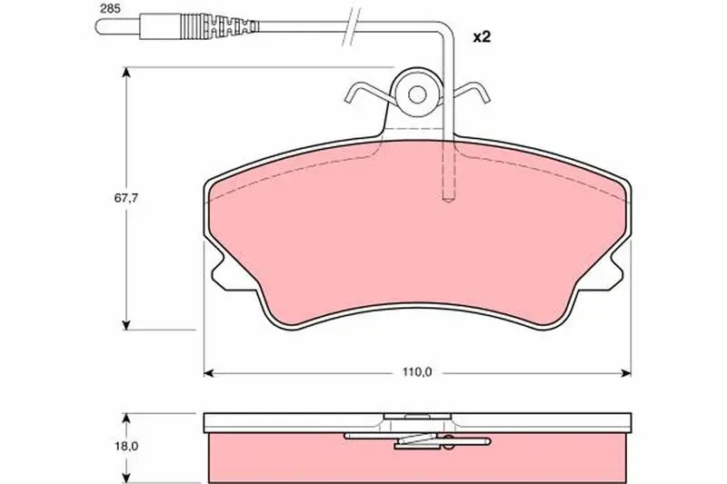 Handler.Part Brake pad set, disc brake TRW GDB1203 1