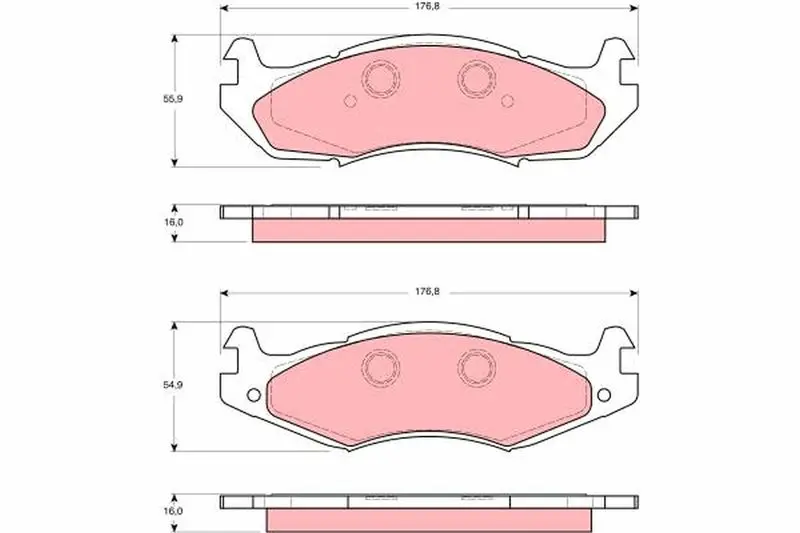 Handler.Part Brake pad set, disc brake TRW GDB1207 1