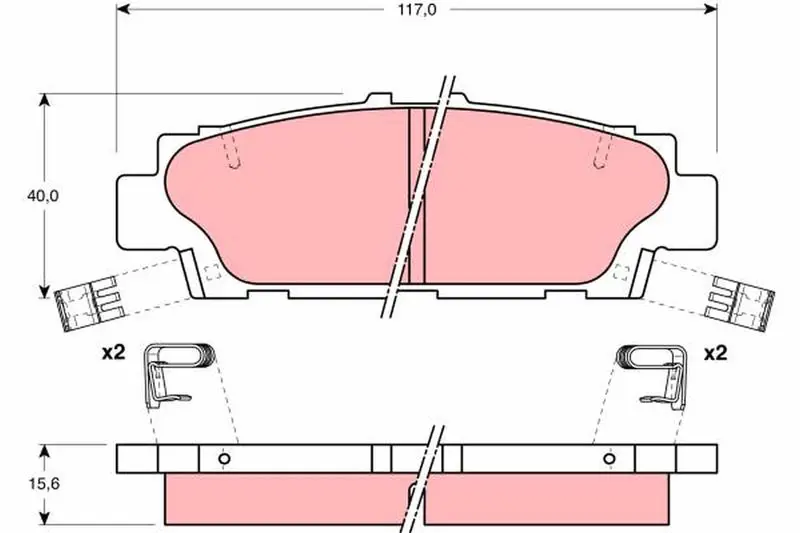 Handler.Part Brake pad set, disc brake TRW GDB1257 1