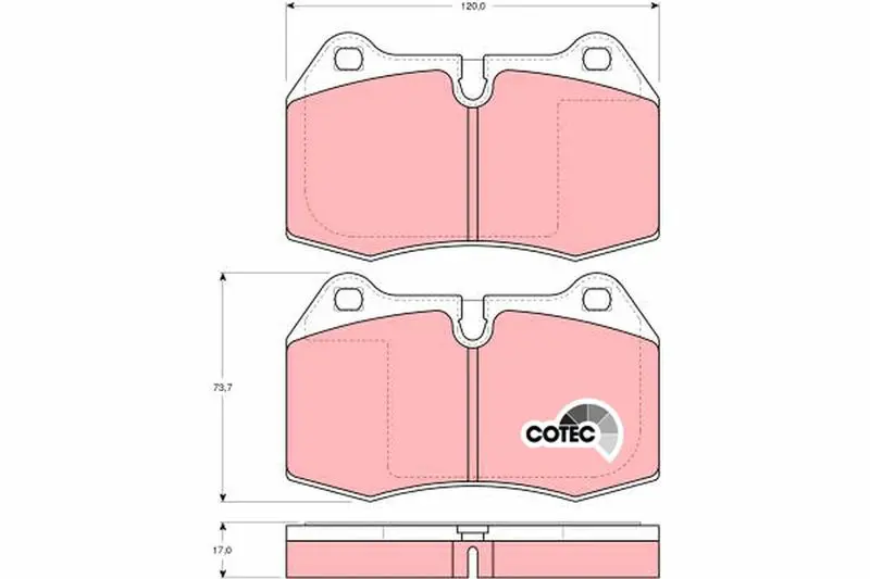 Handler.Part Brake pad set, disc brake TRW GDB1269 1