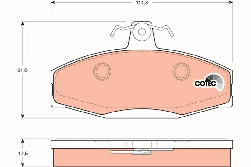 Handler.Part Brake pad set, disc brake TRW GDB1280 1