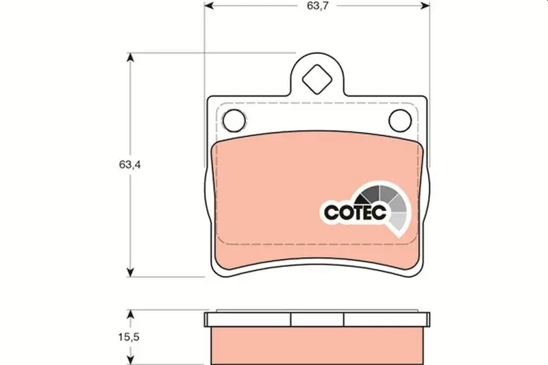 Handler.Part Brake pad set, disc brake TRW GDB1283 1