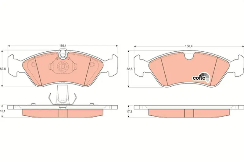 Handler.Part Brake pad set, disc brake TRW GDB1300 1