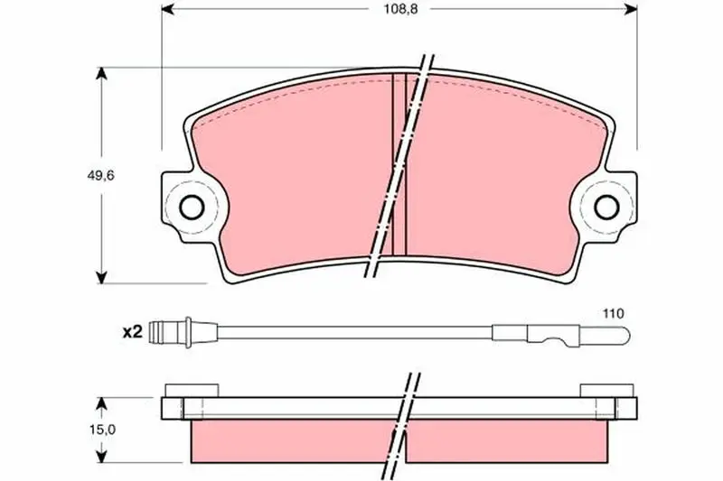 Handler.Part Brake pad set, disc brake TRW GDB1303 1