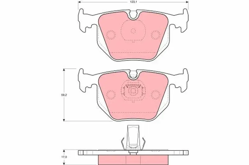 Handler.Part Brake pad set, disc brake TRW GDB1304 1