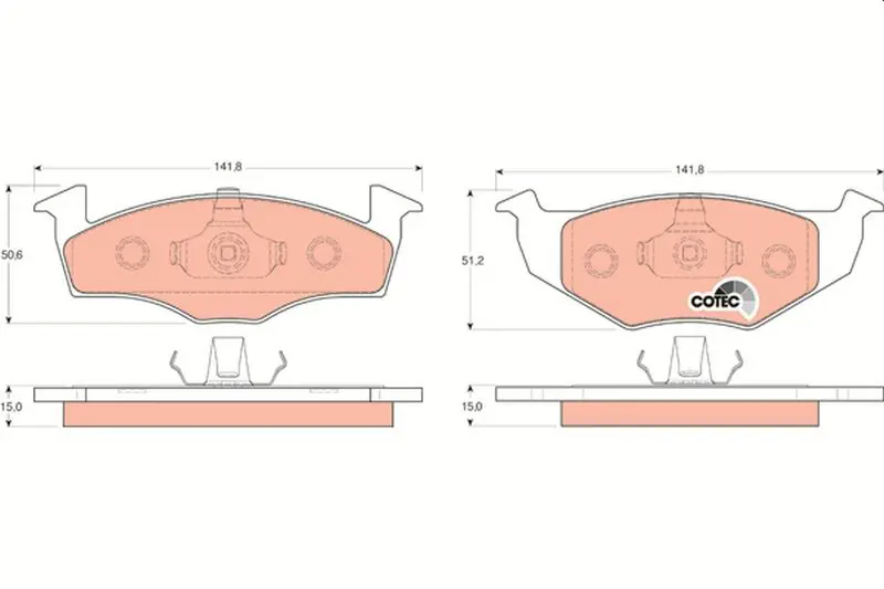 Handler.Part Brake pad set, disc brake TRW GDB1306 1