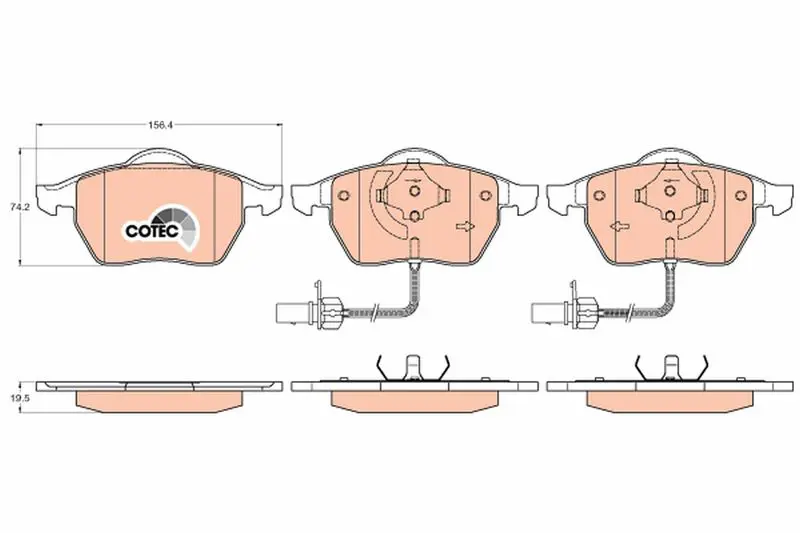 Handler.Part Brake pad set, disc brake TRW GDB1307 1