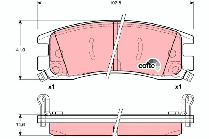 Handler.Part Brake pad set, disc brake TRW GDB1309 1