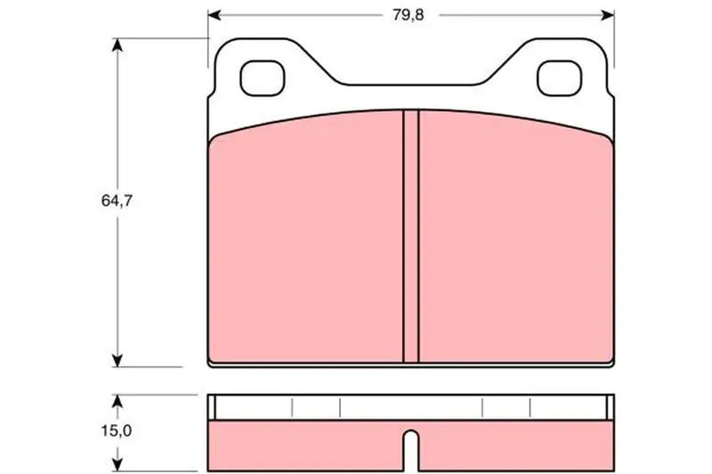 Handler.Part Brake pad set, disc brake TRW GDB131 1