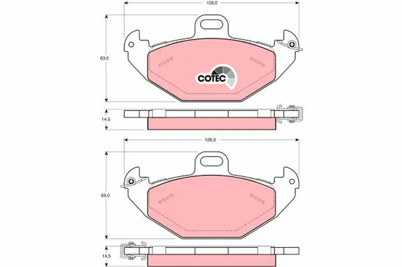 Handler.Part Brake pad set, disc brake TRW GDB1353 1