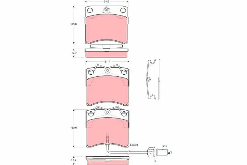 Handler.Part Brake pad set, disc brake TRW GDB1368 1