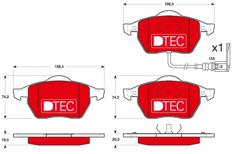 Handler.Part Brake pad set, disc brake TRW GDB1403DTE 1