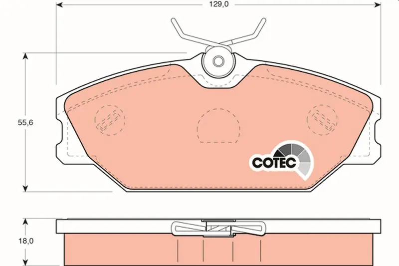 Handler.Part Brake pad set, disc brake TRW GDB1405 1