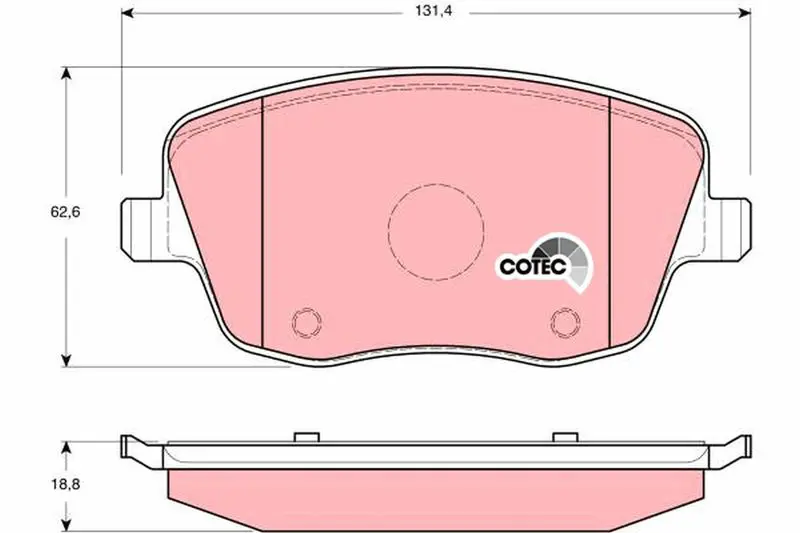 Handler.Part Brake pad set, disc brake TRW GDB1414 1