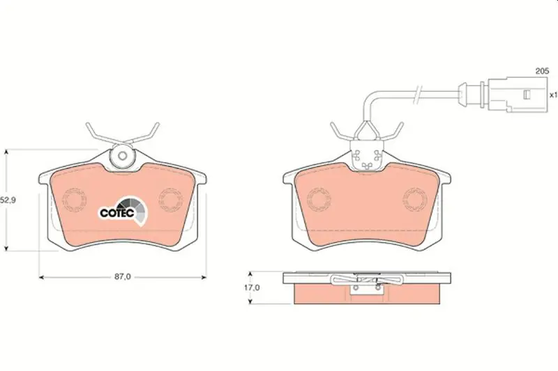 Handler.Part Brake pad set, disc brake TRW GDB1415 1