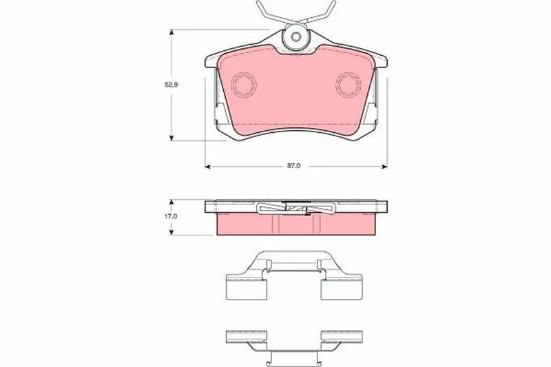 Handler.Part Brake pad set, disc brake TRW GDB1416 1