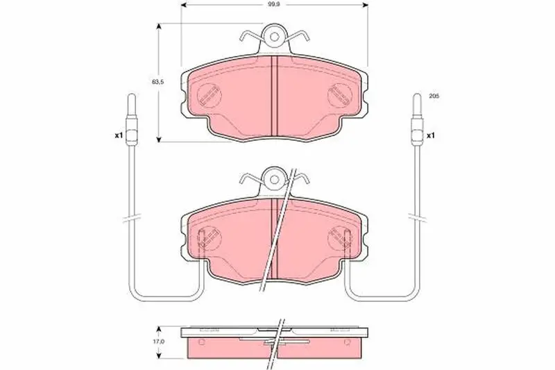 Handler.Part Brake pad set, disc brake TRW GDB1428 1