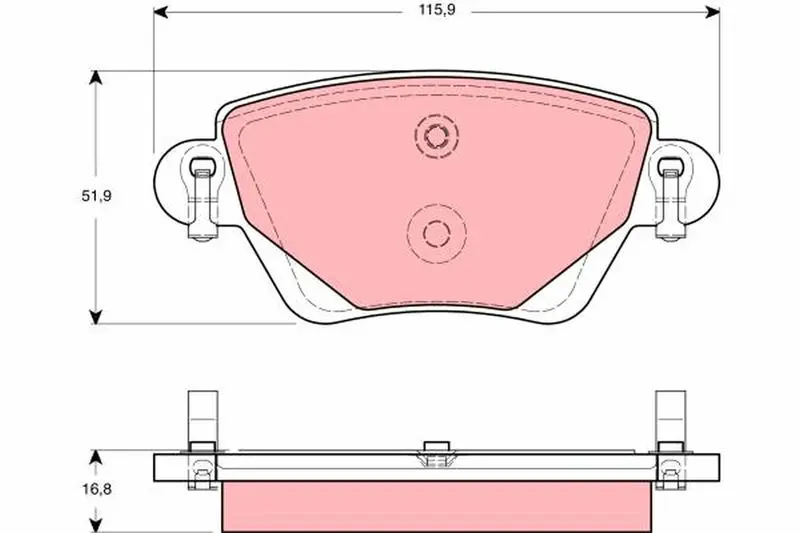 Handler.Part Brake pad set, disc brake TRW GDB1435 1