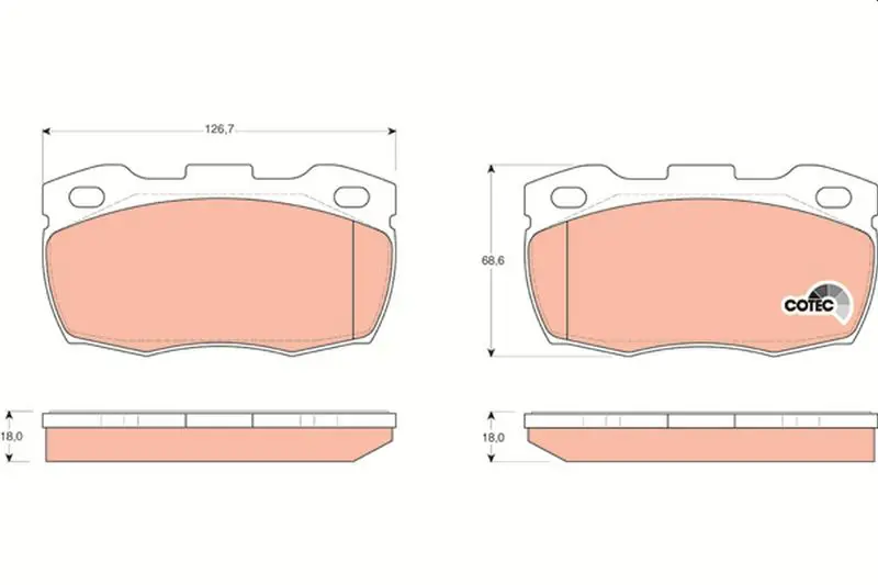 Handler.Part Brake pad set, disc brake TRW GDB1452 1