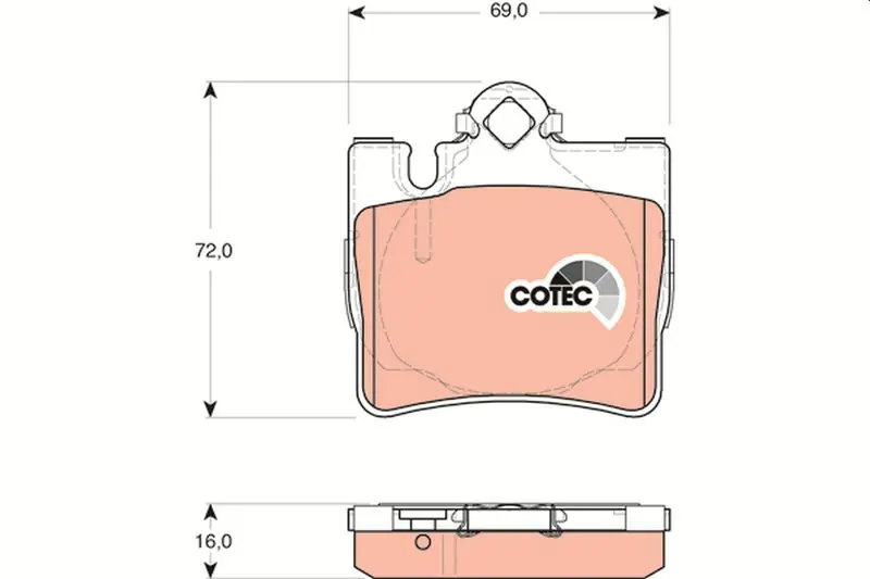 Handler.Part Brake pad set, disc brake TRW GDB1455 1