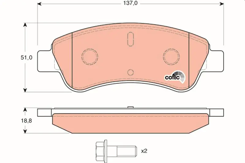 Handler.Part Brake pad set, disc brake TRW GDB1463 1