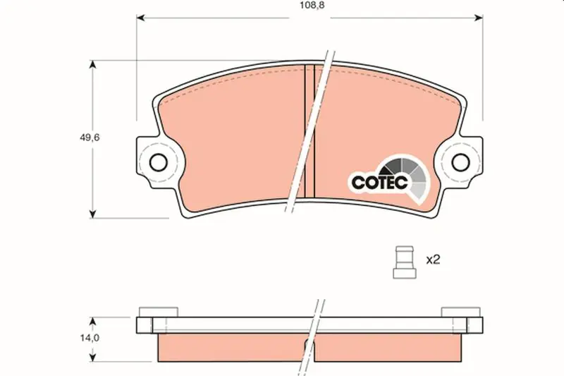 Handler.Part Brake pad set, disc brake TRW GDB148 1