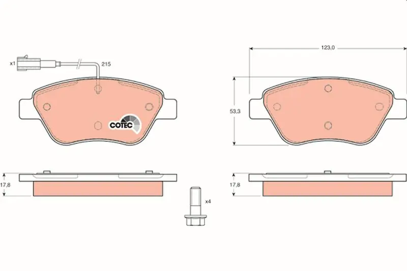 Handler.Part Brake pad set, disc brake TRW GDB1482 1