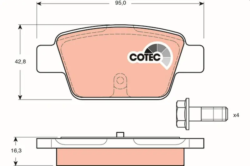 Handler.Part Brake pad set, disc brake TRW GDB1485 1