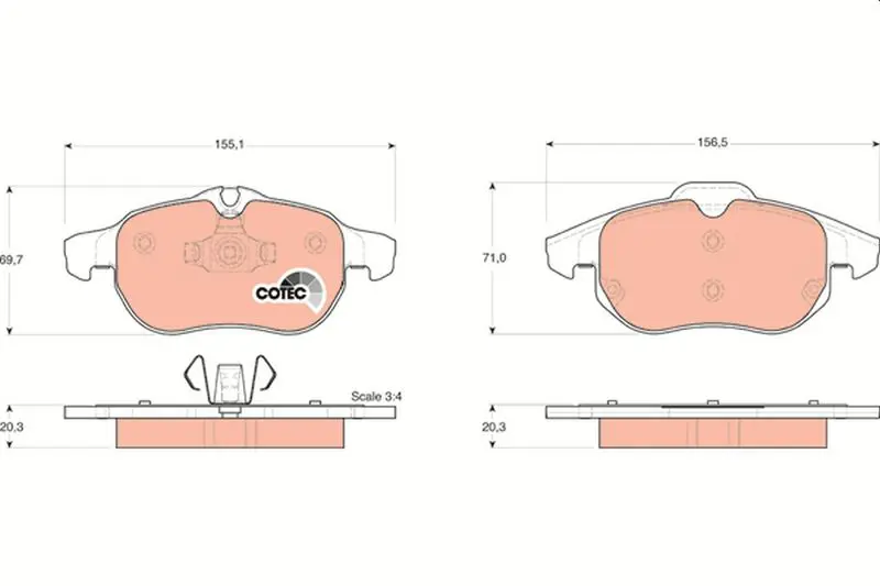 Handler.Part Brake pad set, disc brake TRW GDB1492 1